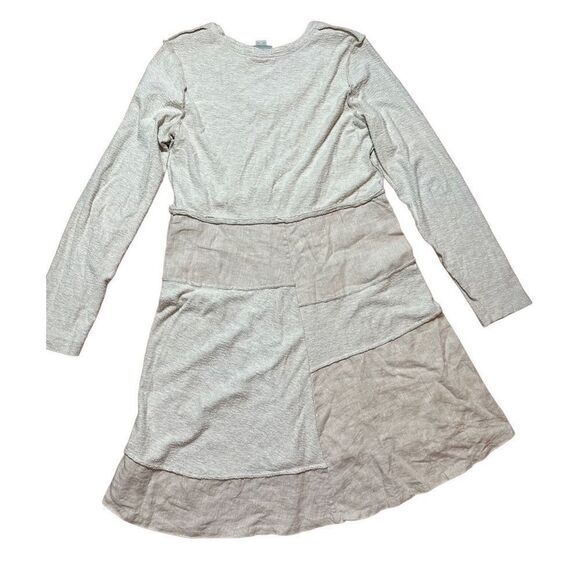 Maeve Anthropologie lagenlook Northward Swing Dress Patchwork Neutral Linen Cott - Picture 3 of 12
